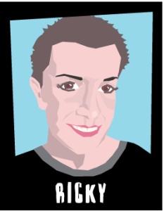 Caricature of Ricky van Hest
